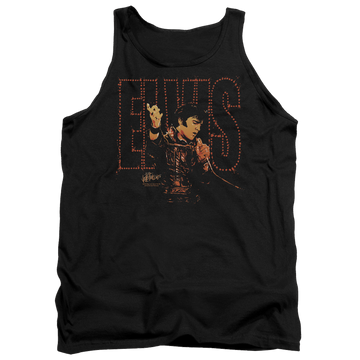 Black men's tank with Elvis Presley Take My Hand graphic