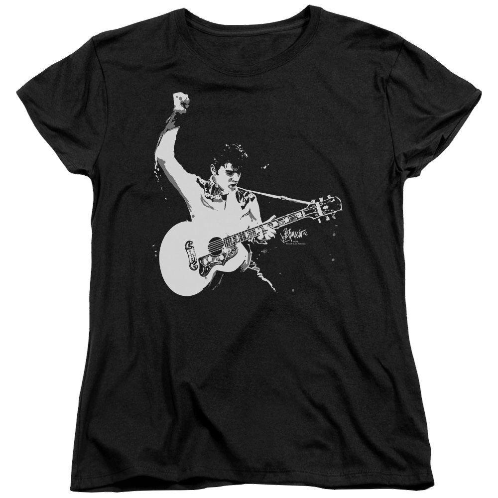 Elvis Presley Black And White Guitarman - Women's T-Shirt Women's T-Shirt Elvis Presley
