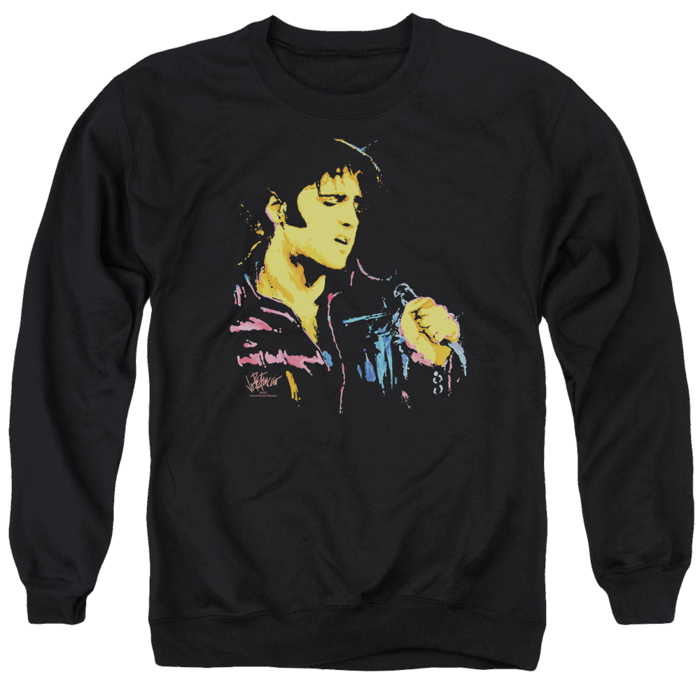 Elvis Presley Neon Elvis - Men's Crewneck Sweatshirt Men's Crewneck Sweatshirt Elvis Presley