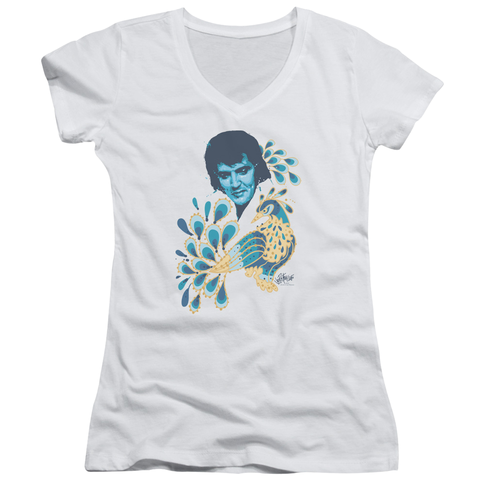 Elvis Presley Peacock - Juniors V-Neck T-Shirt Juniors V-Neck T-Shirt Elvis Presley