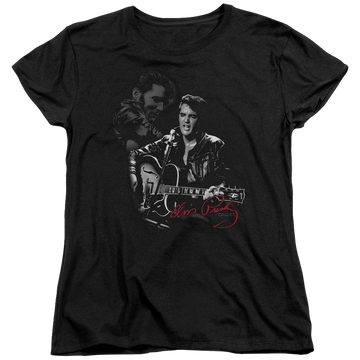 Black women's t-shirt with Elvis Presley Show Stopper graphic