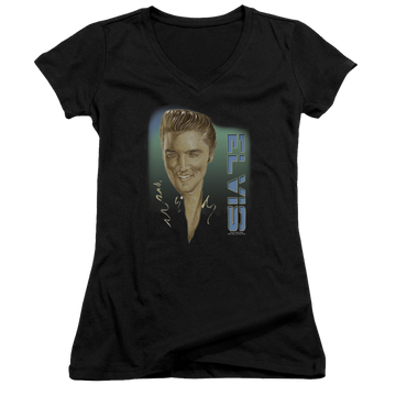 Elvis Presley Elvis 56 - Juniors V-Neck T-Shirt Juniors V-Neck T-Shirt Elvis Presley