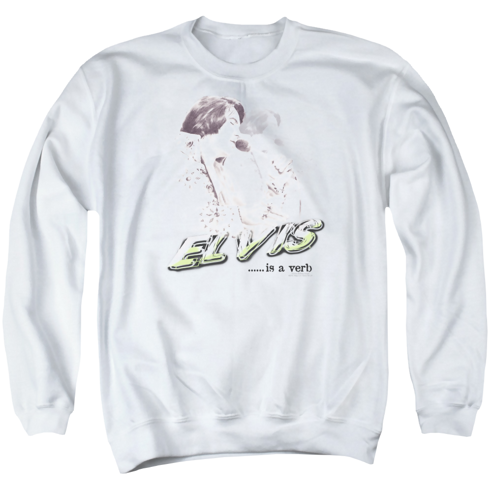 Elvis Presley Elvis Is A Verb - Men's Crewneck Sweatshirt Men's Crewneck Sweatshirt Elvis Presley
