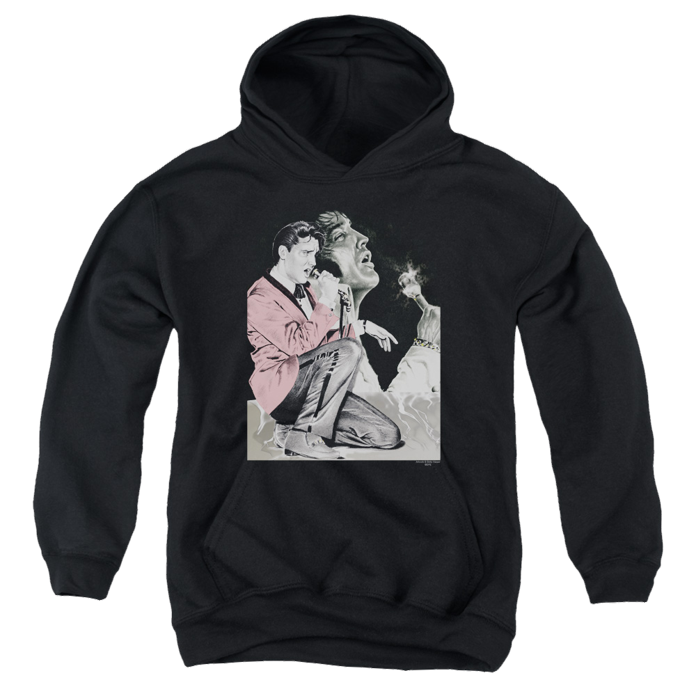 Elvis Presley Rock N Roll Smoke - Youth Hoodie (Ages 8-12) Youth Hoodie (Ages 8-12) Elvis Presley