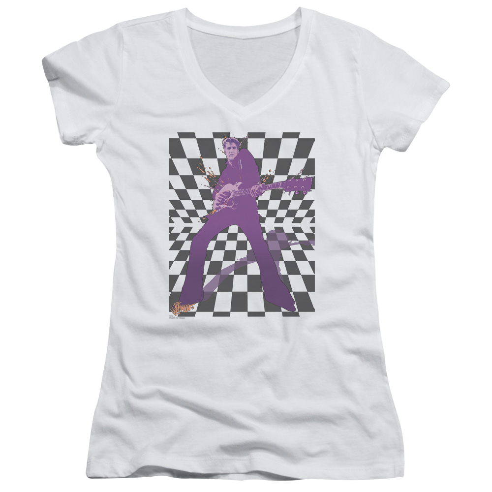 Elvis Presley Lets Rock - Juniors V-Neck T-Shirt Juniors V-Neck T-Shirt Elvis Presley