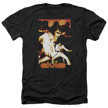 Charcoal men's heather t-shirt with Elvis Presley Showman graphic