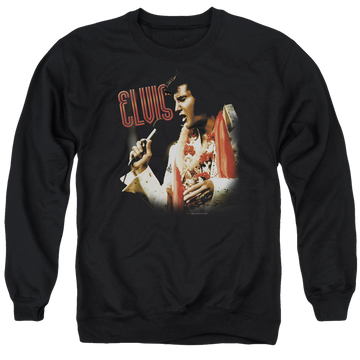 Black men's crewneck sweatshirt with Elvis Presley Soulful graphic