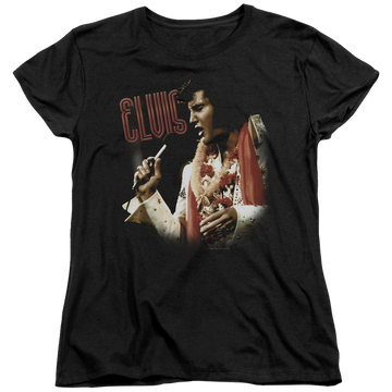 Black women's t-shirt with Elvis Presley Soulful graphic