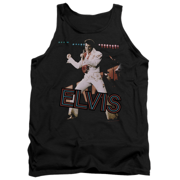 Black men's tank with Elvis Presley Hit The Lights graphic
