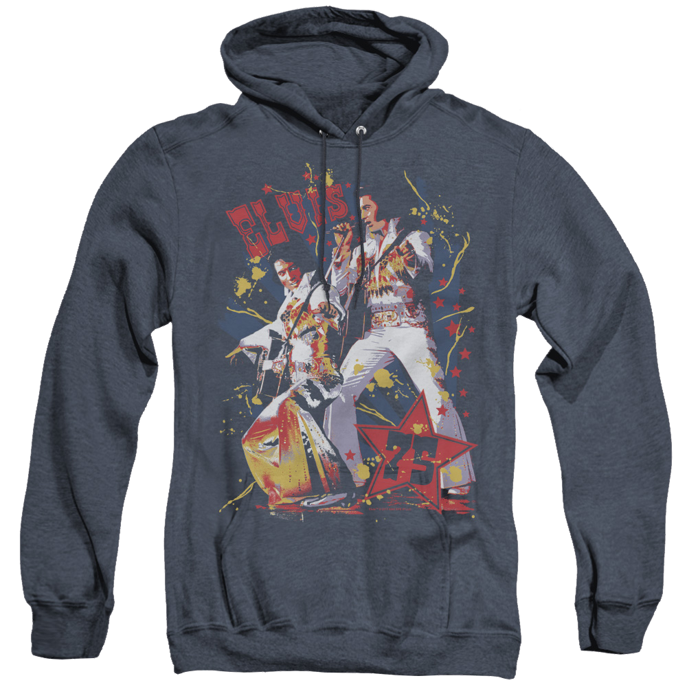 Elvis Presley Eagle Elvis - Heather Pullover Hoodie Heather Pullover Hoodie Elvis Presley