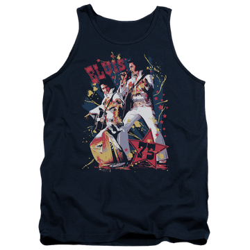 Navy men's tank with Elvis Presley Eagle Elvis graphic