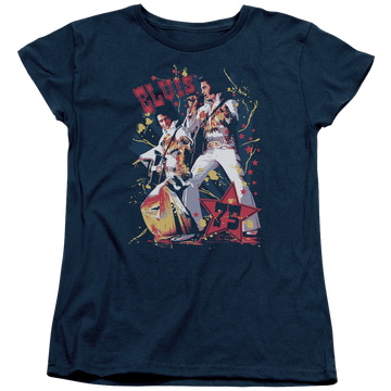 Navy women's t-shirt with Elvis Presley Eagle Elvis graphic
