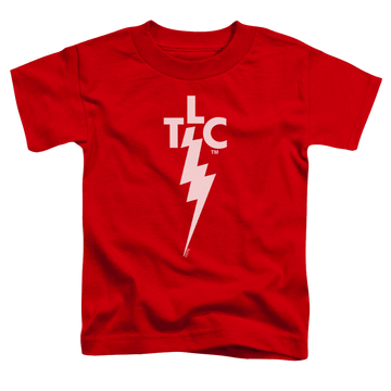 Red toddler t-shirt with Elvis Presley Tlc Logo graphic