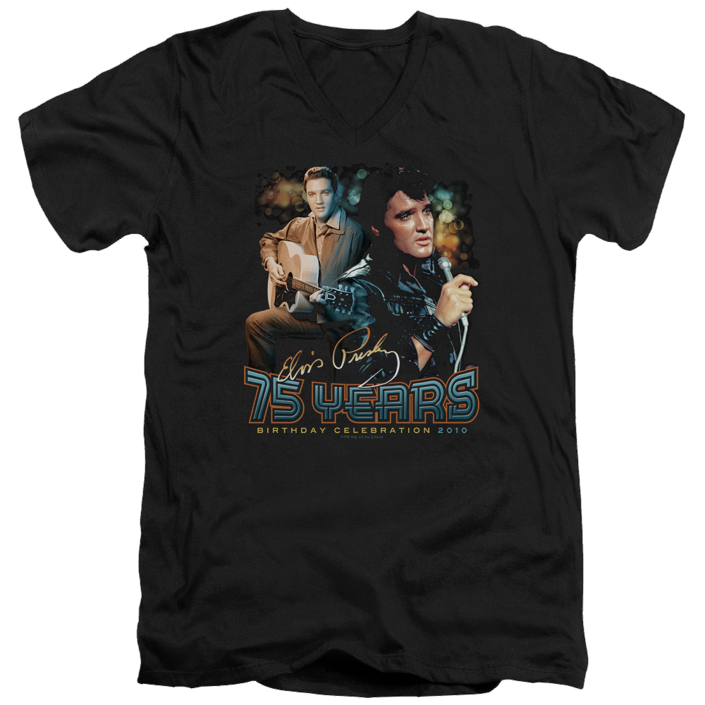 Elvis Presley 75 Years - Men's V-Neck T-Shirt Men's V-Neck T-Shirt Elvis Presley