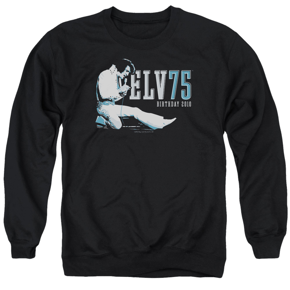 Elvis Presley Elv 75 Logo - Men's Crewneck Sweatshirt Men's Crewneck Sweatshirt Elvis Presley