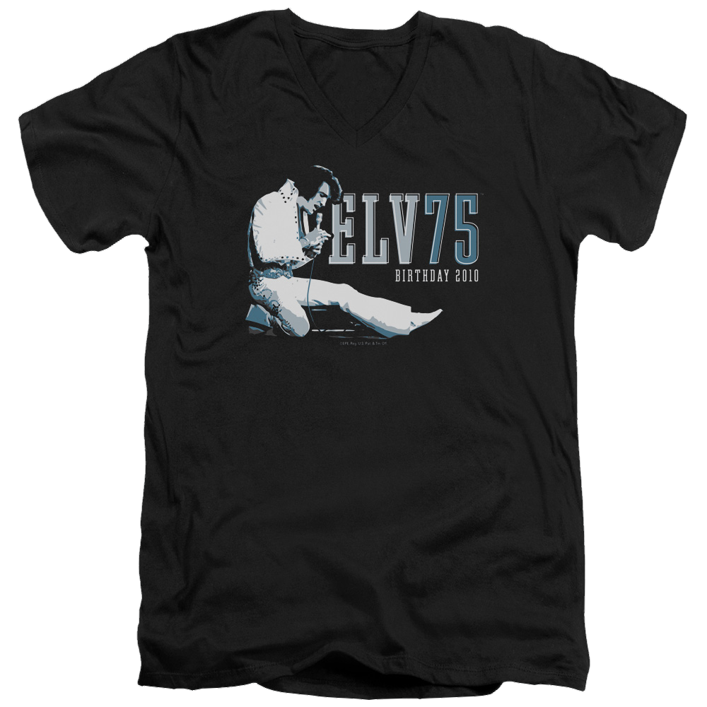 Elvis Presley Elv 75 Logo - Men's V-Neck T-Shirt Men's V-Neck T-Shirt Elvis Presley