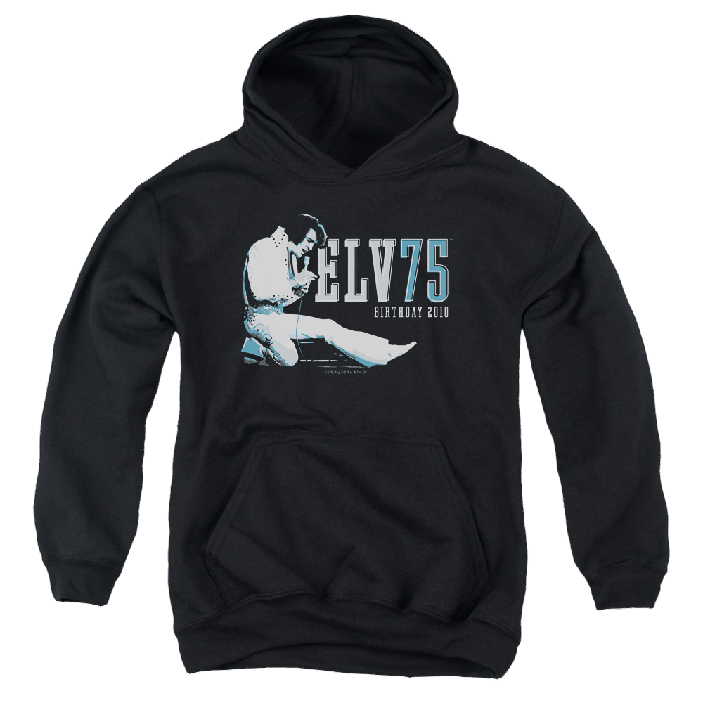 Elvis Presley Elv 75 Logo - Youth Hoodie (Ages 8-12) Youth Hoodie (Ages 8-12) Elvis Presley