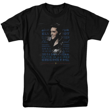 Black men's regular fit t-shirt with Elvis Presley Icon graphic