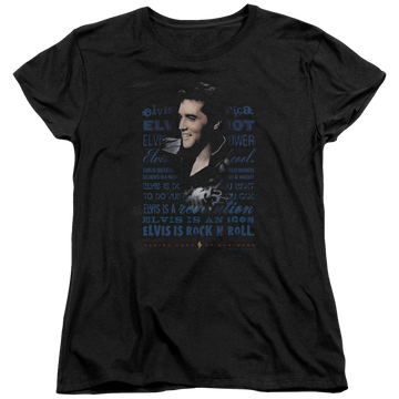 Black women's t-shirt with Elvis Presley Icon graphic