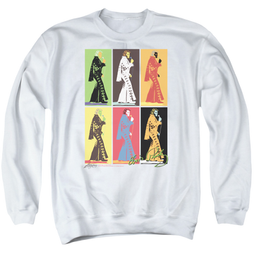 White men's crewneck sweatshirt with Elvis Presley Retro Boxes graphic