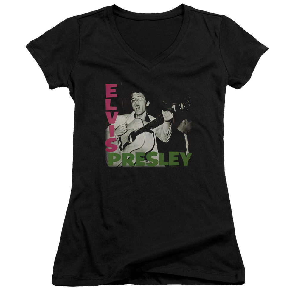 Elvis Presley Elvis Presley Album - Juniors V-Neck T-Shirt Juniors V-Neck T-Shirt Elvis Presley