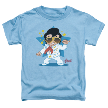 Carolina blue toddler t-shirt with Elvis Presley Jumpsuit graphic