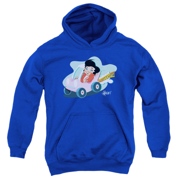 Royal youth hoodie for ages 8 to 12 with Elvis Presley Speedway graphic
