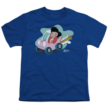 Royal youth t-shirt for ages 8 to 12 with Elvis Presley Speedway graphic