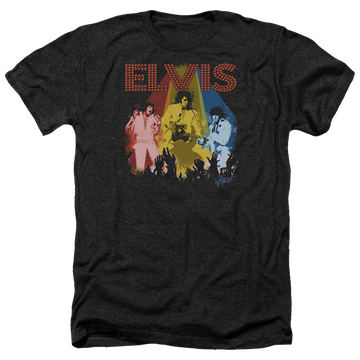 Charcoal men's heather t-shirt with Elvis Presley Vegas Remembered graphic