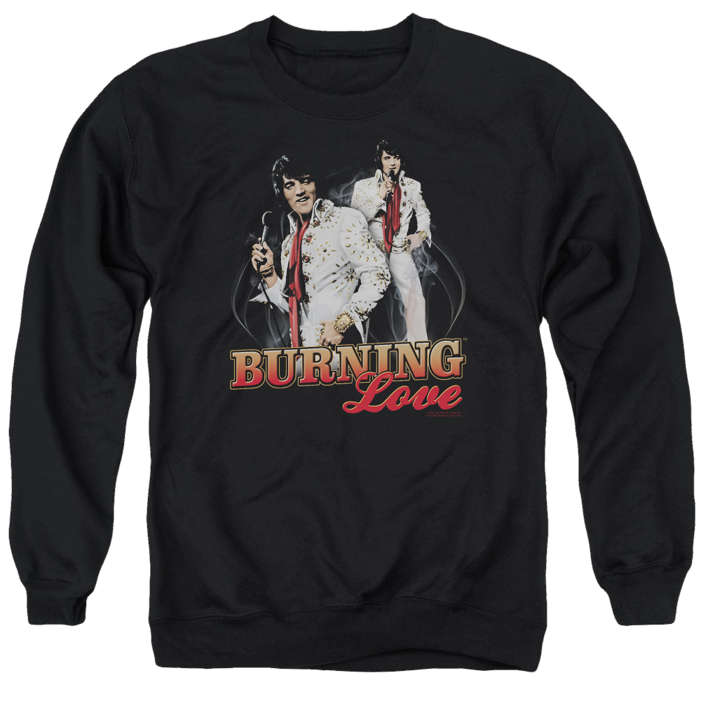 Elvis Presley Burning Love - Men's Crewneck Sweatshirt Men's Crewneck Sweatshirt Elvis Presley