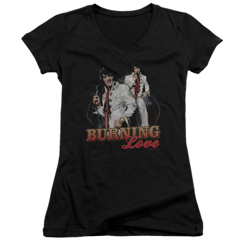 Elvis Presley Burning Love - Juniors V-Neck T-Shirt Juniors V-Neck T-Shirt Elvis Presley