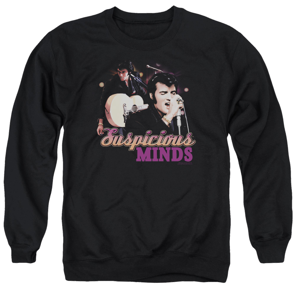 Elvis Presley Suspicious Minds - Men's Crewneck Sweatshirt Men's Crewneck Sweatshirt Elvis Presley