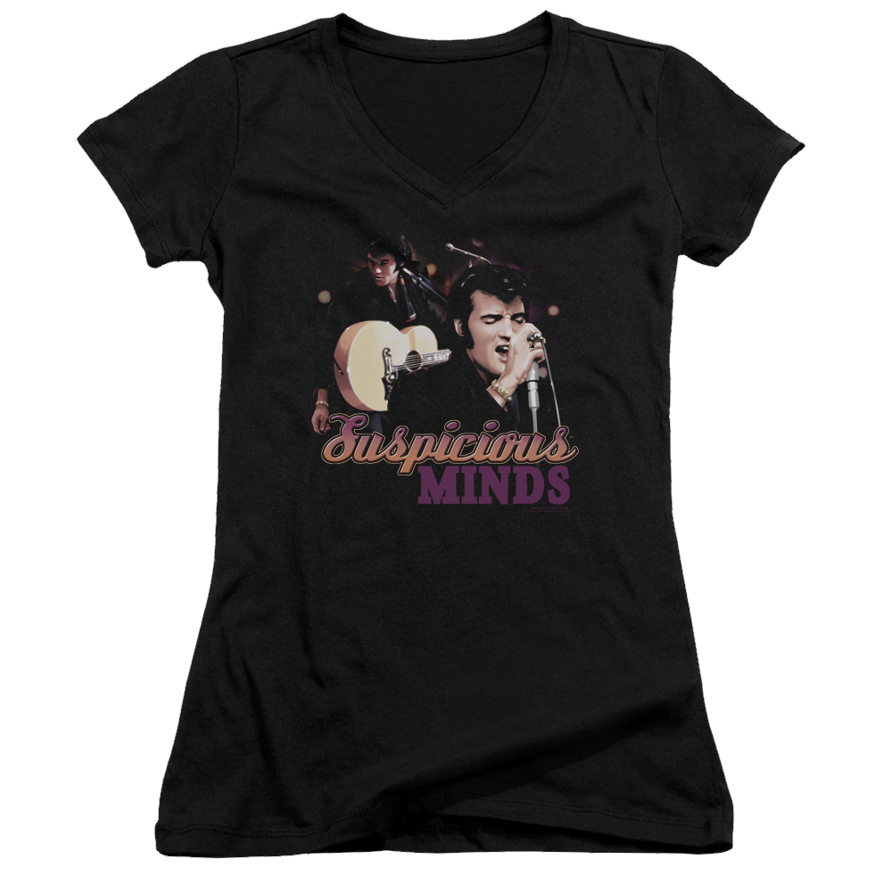Elvis Presley Suspicious Minds - Juniors V-Neck T-Shirt Juniors V-Neck T-Shirt Elvis Presley