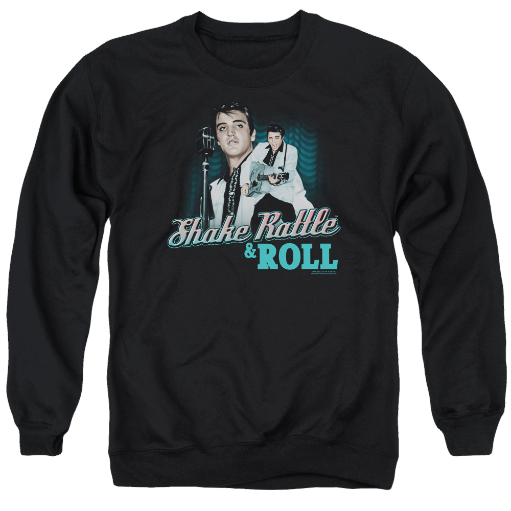 Elvis Presley Shake Rattle & Roll - Men's Crewneck Sweatshirt Men's Crewneck Sweatshirt Elvis Presley