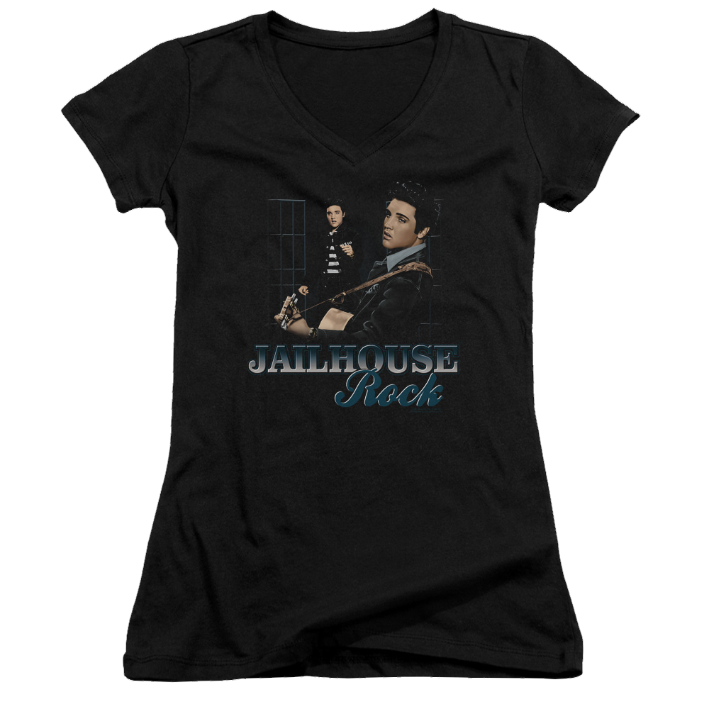 Elvis Presley Jailhouse Rock - Juniors V-Neck T-Shirt Juniors V-Neck T-Shirt Elvis Presley