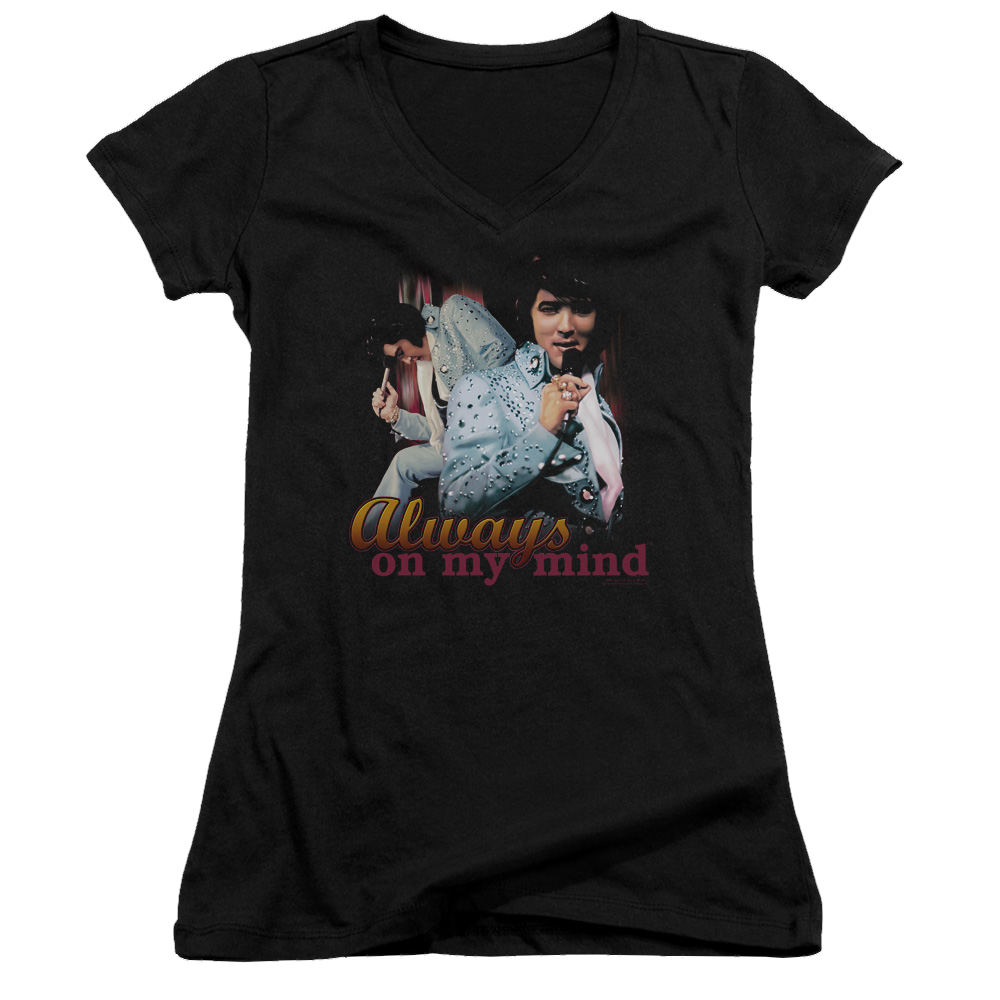 Elvis Presley Always On My Mind - Juniors V-Neck T-Shirt Juniors V-Neck T-Shirt Elvis Presley