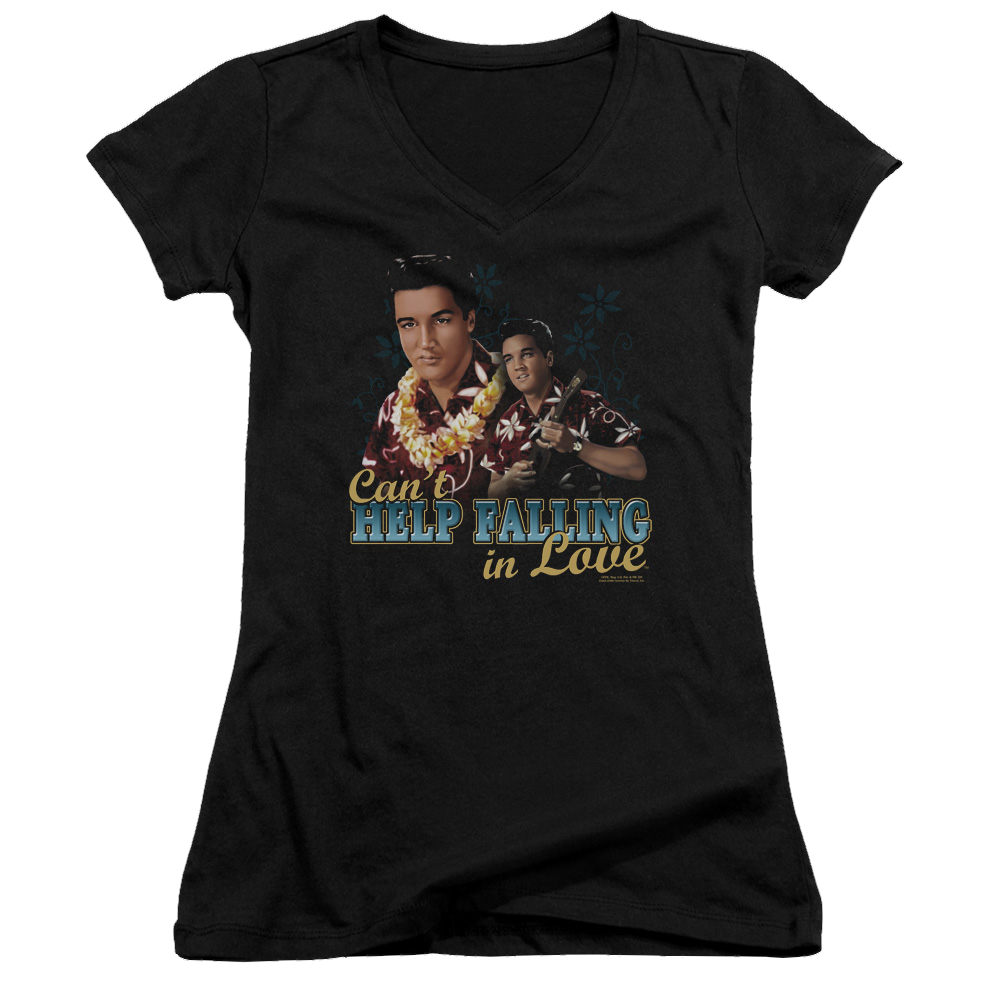 Elvis Presley Cant Help Falling - Juniors V-Neck T-Shirt Juniors V-Neck T-Shirt Elvis Presley