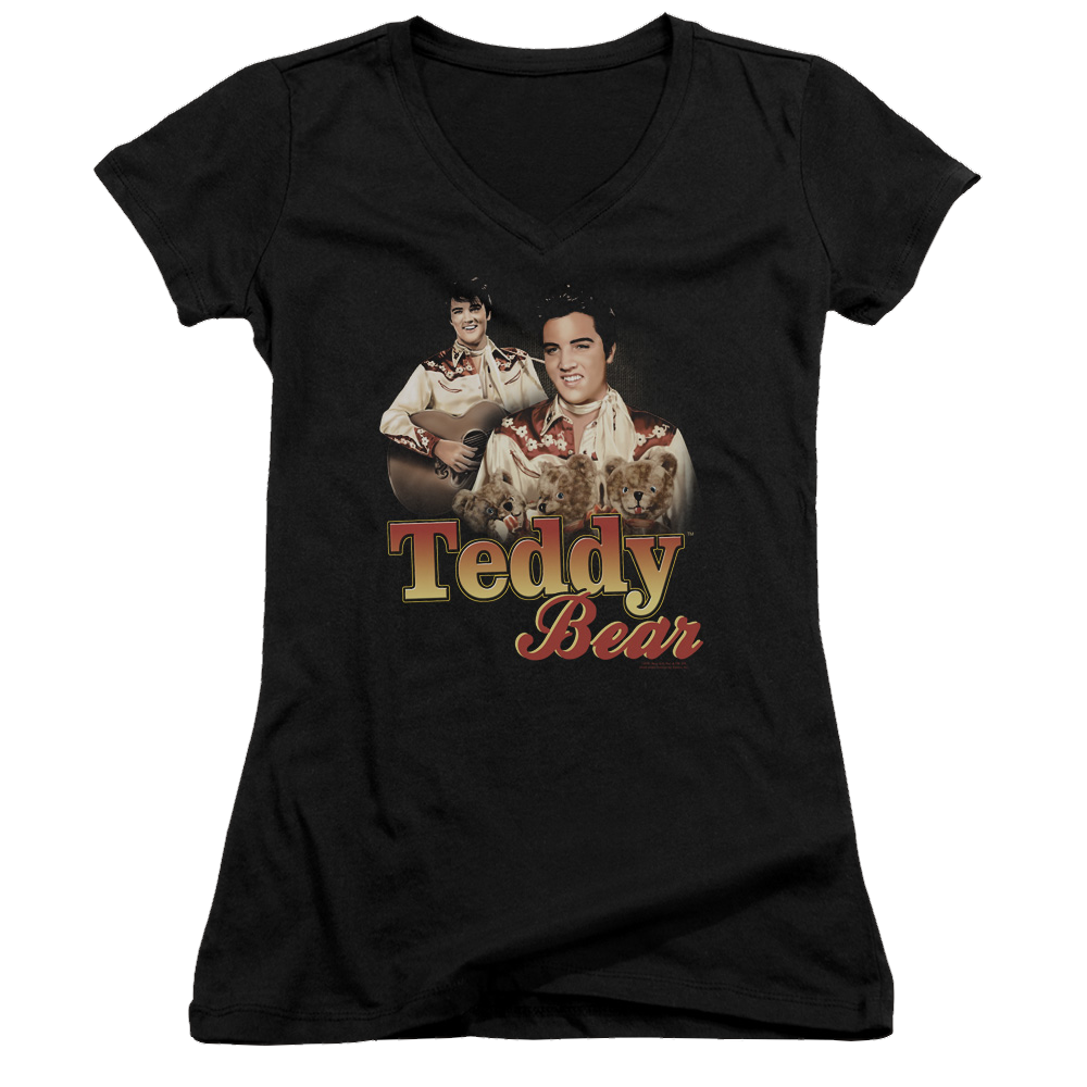 Elvis Presley Teddy Bear - Juniors V-Neck T-Shirt Juniors V-Neck T-Shirt Elvis Presley
