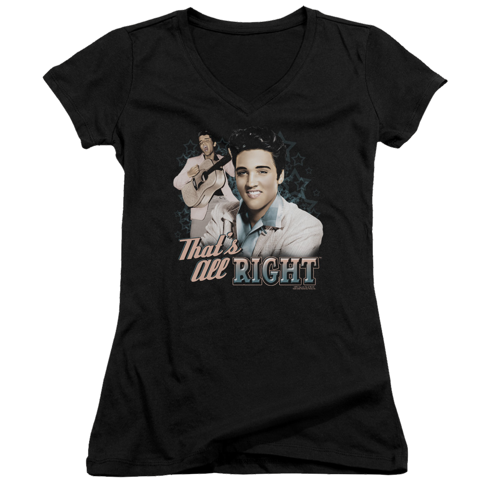 Elvis Presley Thats All Right - Juniors V-Neck T-Shirt Juniors V-Neck T-Shirt Elvis Presley