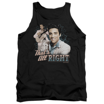 Black men's tank with Elvis Presley Thats All Right graphic