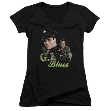 Elvis Presley G I Blues - Juniors V-Neck T-Shirt Juniors V-Neck T-Shirt Elvis Presley