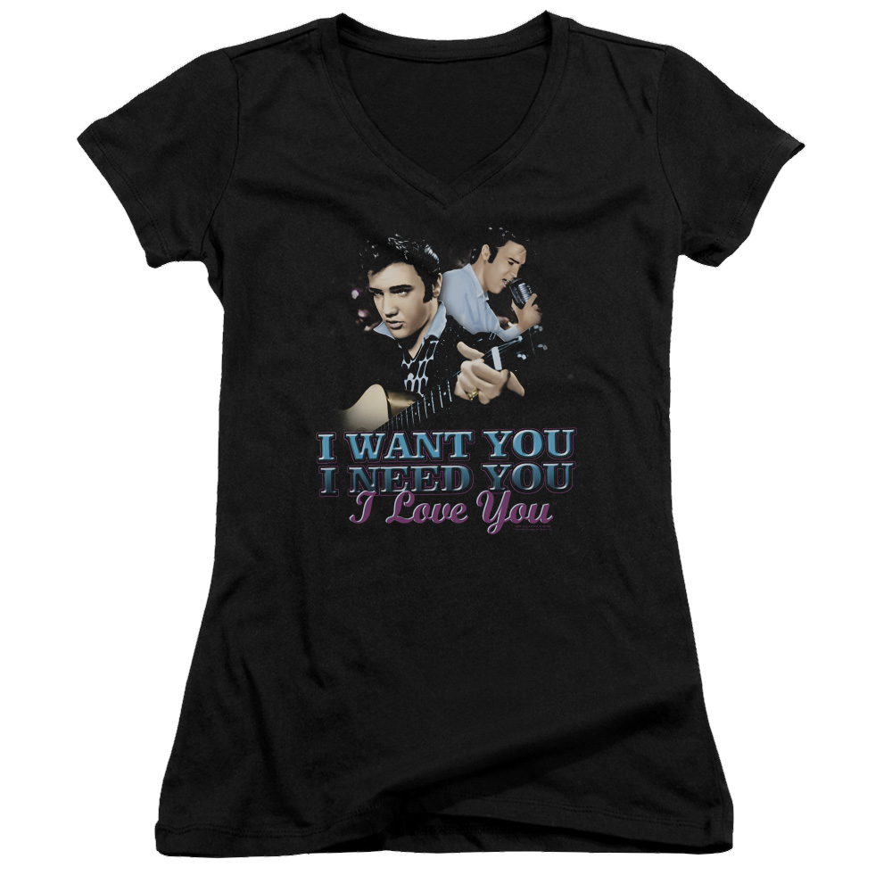Elvis Presley I Want You - Juniors V-Neck T-Shirt Juniors V-Neck T-Shirt Elvis Presley