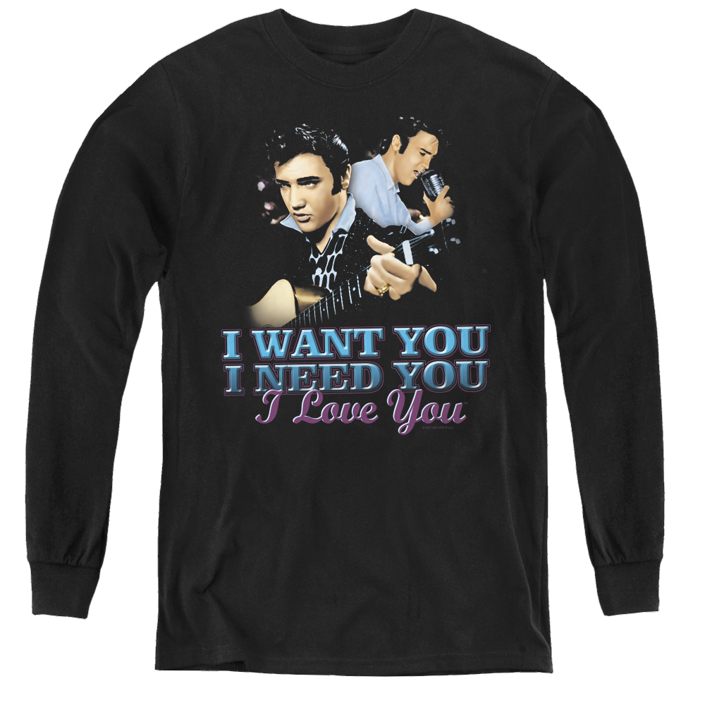 Elvis Presley I Want You - Youth Long Sleeve T-Shirt Youth Long Sleeve T-Shirt Elvis Presley