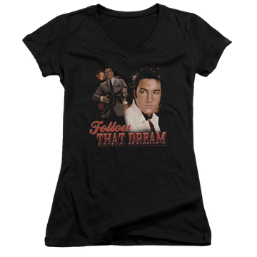 Elvis Presley Follow That Dream - Juniors V-Neck T-Shirt Juniors V-Neck T-Shirt Elvis Presley