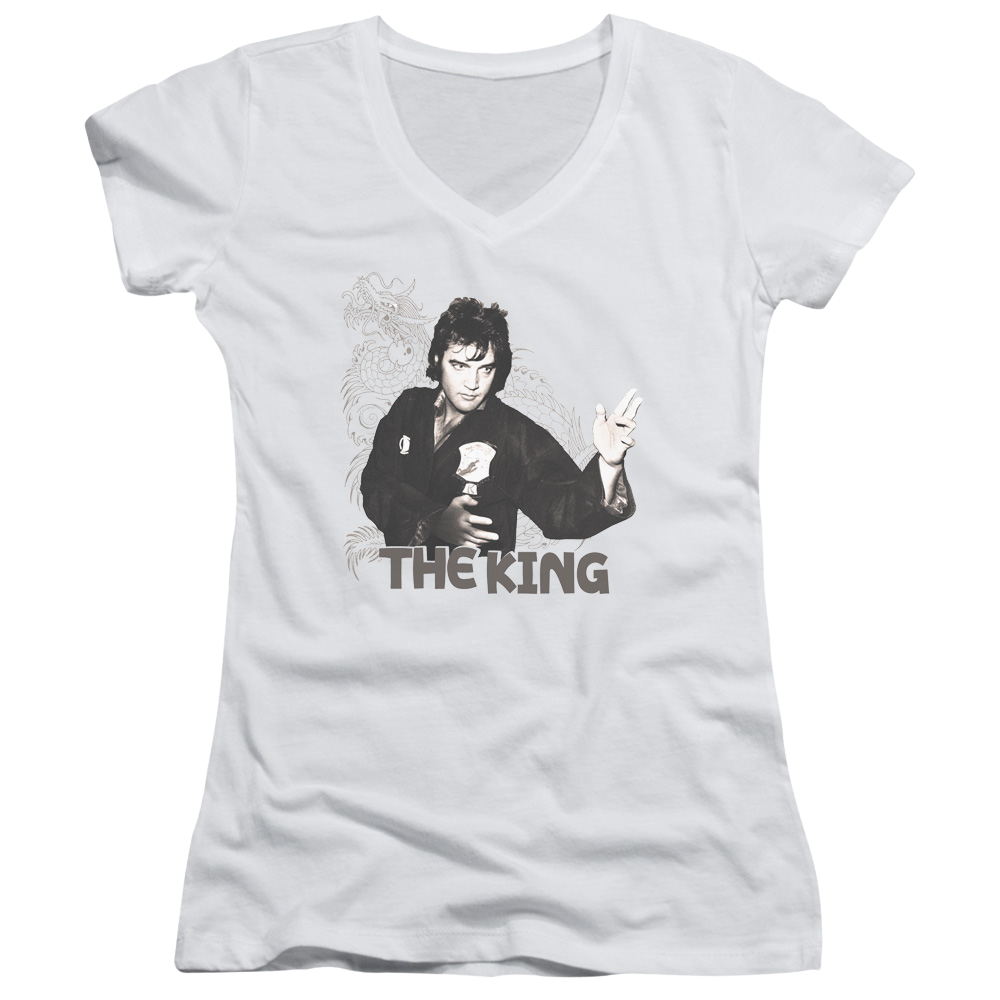 Elvis Presley Fighting King - Juniors V-Neck T-Shirt Juniors V-Neck T-Shirt Elvis Presley