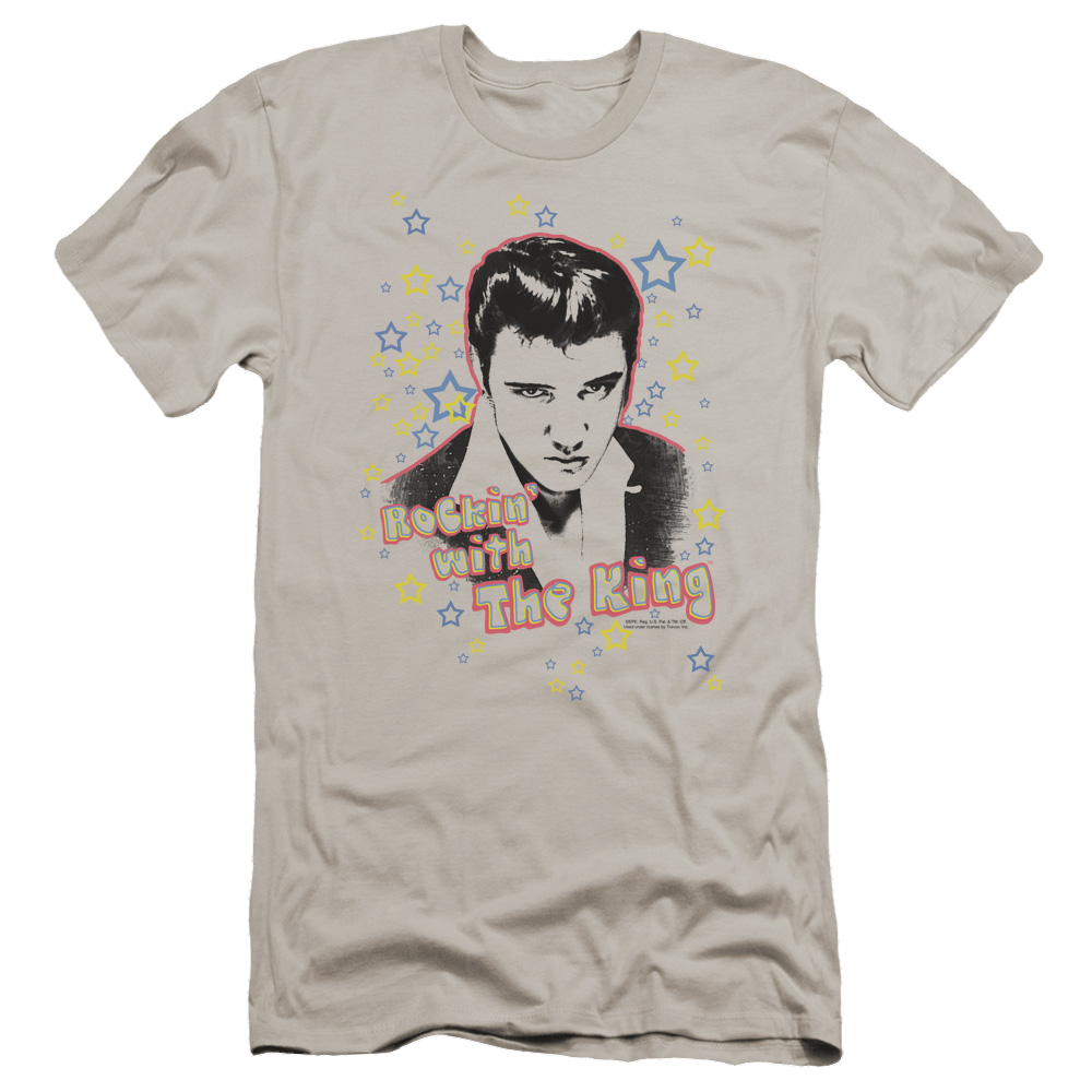 Elvis Presley Rockin With The King - Men's Premium Slim Fit T-Shirt Men's Premium Slim Fit T-Shirt Elvis Presley
