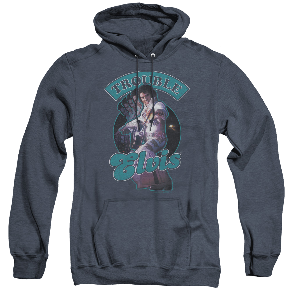 Elvis Presley Total Trouble - Heather Pullover Hoodie Heather Pullover Hoodie Elvis Presley