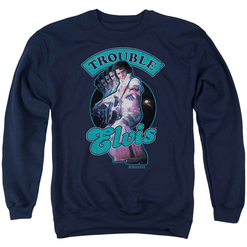Elvis Presley Total Trouble - Men's Crewneck Sweatshirt Men's Crewneck Sweatshirt Elvis Presley