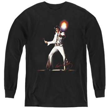 Black youth long sleeve t-shirt with Elvis Presley Glorious graphic