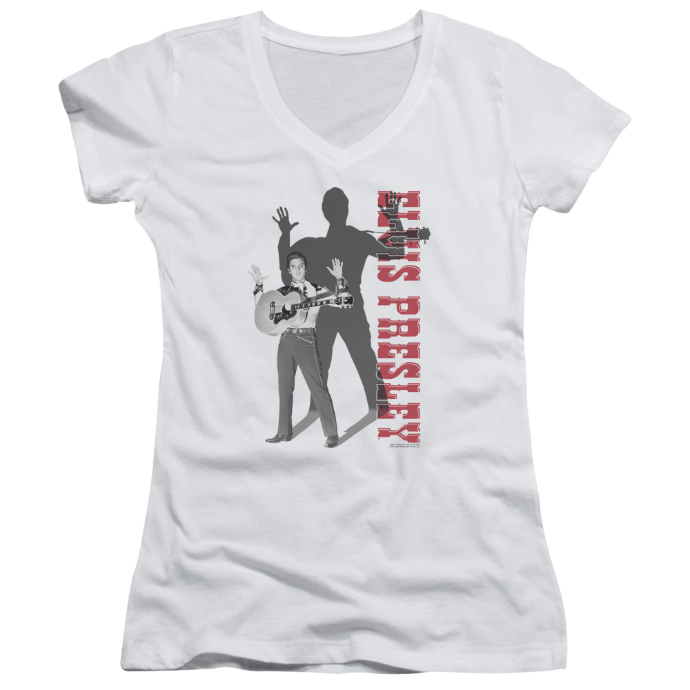 Elvis Presley Look No Hands - Juniors V-Neck T-Shirt Juniors V-Neck T-Shirt Elvis Presley